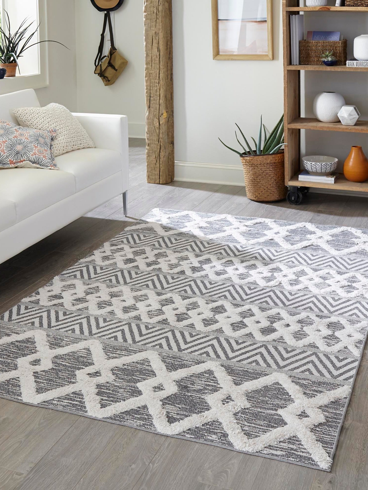 Anthracite Gray 1' 3 x 1' 4 Sabrina Soto Casa Sample Area Rug 100% Cotton Geometric Pattern All Natural Material Eco Friendly Carpet for Sale at Rug Engine
