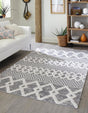 Anthracite Gray 1' 3 x 1' 4 Sabrina Soto Casa Sample Area Rug 100% Cotton Geometric Pattern All Natural Material Eco Friendly Carpet for Sale at Rug Engine