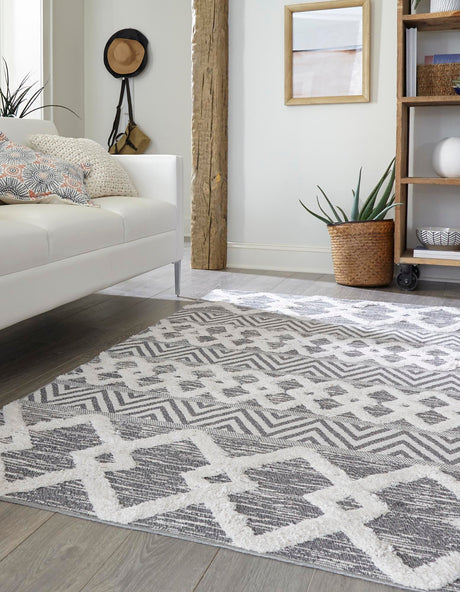 Anthracite Gray 6' 4 x 9' Sabrina Soto Casa Rectangle Area Rug 100% Cotton Geometric Pattern All Natural Material Eco Friendly Carpet for Sale at Rug Engine