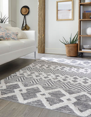 Anthracite Gray 5' 3 x 8' Sabrina Soto Casa Rectangle Area Rug 100% Cotton Geometric Pattern All Natural Material Eco Friendly Carpet for Sale at Rug Engine