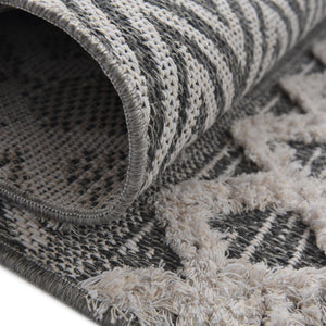 Anthracite Gray 5' 3 x 8' Sabrina Soto Casa Rectangle Area Rug 100% Cotton Geometric Pattern All Natural Material Eco Friendly Carpet for Sale at Rug Engine