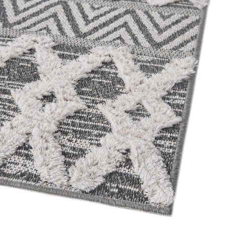 Anthracite Gray 9' 10 x 12' Sabrina Soto Casa Rectangle Area Rug 100% Cotton Geometric Pattern All Natural Material Eco Friendly Carpet for Sale at Rug Engine