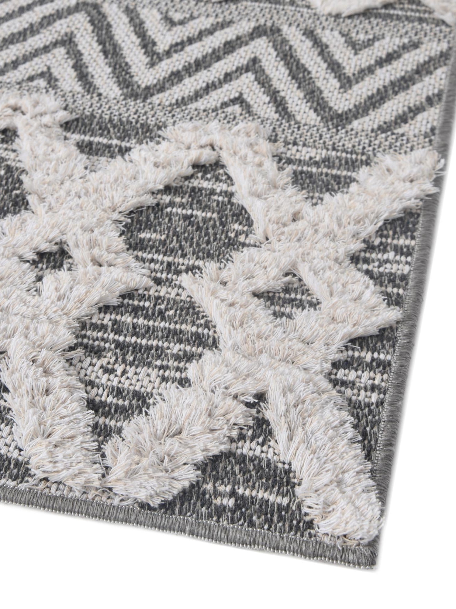 Anthracite Gray 2' 3 x 3' Sabrina Soto Casa Rectangle Area Rug 100% Cotton Geometric Pattern All Natural Material Eco Friendly Carpet for Sale at Rug Engine