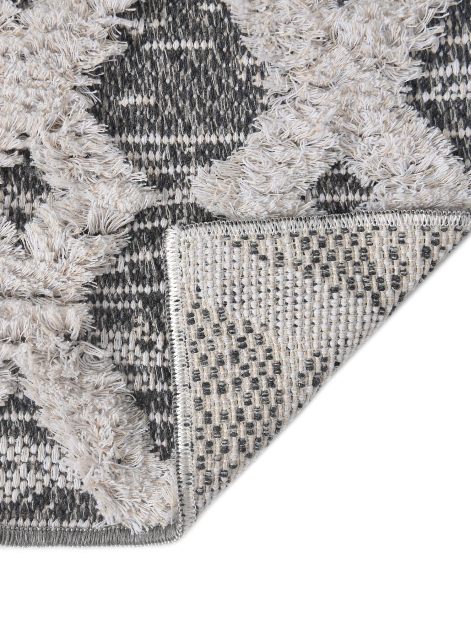 Anthracite Gray 5' 3 x 8' Sabrina Soto Casa Rectangle Area Rug 100% Cotton Geometric Pattern All Natural Material Eco Friendly Carpet for Sale at Rug Engine