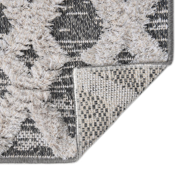 Anthracite Gray 4' 5 x 6' Sabrina Soto Casa Rectangle Area Rug 100% Cotton Geometric Pattern All Natural Material Eco Friendly Carpet for Sale at Rug Engine