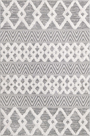 Anthracite Gray 5' 3 x 8' Sabrina Soto Casa Rectangle Area Rug 100% Cotton Geometric Pattern All Natural Material Eco Friendly Carpet for Sale at Rug Engine