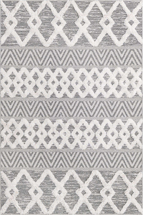 Anthracite Gray 5' 3 x 8' Sabrina Soto Casa Rectangle Area Rug 100% Cotton Geometric Pattern All Natural Material Eco Friendly Carpet for Sale at Rug Engine