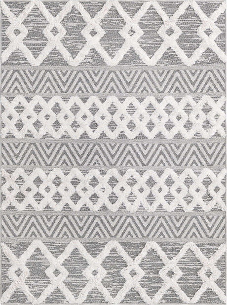 Anthracite Gray 4' 5 x 6' Sabrina Soto Casa Rectangle Area Rug 100% Cotton Geometric Pattern All Natural Material Eco Friendly Carpet for Sale at Rug Engine