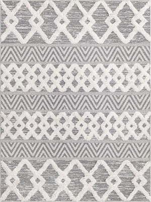 Anthracite Gray 2' 3 x 3' Sabrina Soto Casa Rectangle Area Rug 100% Cotton Geometric Pattern All Natural Material Eco Friendly Carpet for Sale at Rug Engine