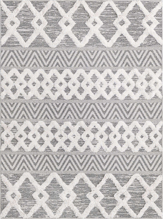 Anthracite Gray 2' 3 x 3' Sabrina Soto Casa Rectangle Area Rug 100% Cotton Geometric Pattern All Natural Material Eco Friendly Carpet for Sale at Rug Engine