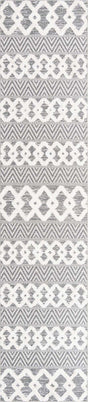 Anthracite Gray 2' 7 x 12' Sabrina Soto Casa Runner Area Rug 100% Cotton Geometric Pattern All Natural Material Eco Friendly Carpet for Sale at Rug Engine