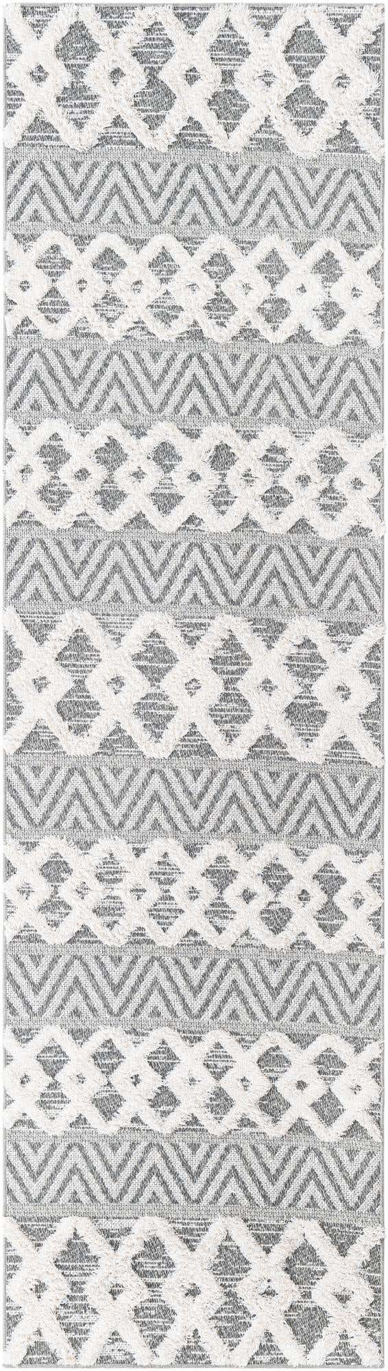 Anthracite Gray 2' 3 x 8' Sabrina Soto Casa Runner Area Rug 100% Cotton Geometric Pattern All Natural Material Eco Friendly Carpet for Sale at Rug Engine