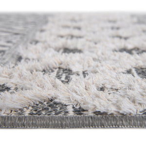 Anthracite Gray 2' 3 x 8' Sabrina Soto Casa Runner Area Rug 100% Cotton Geometric Pattern All Natural Material Eco Friendly Carpet for Sale at Rug Engine