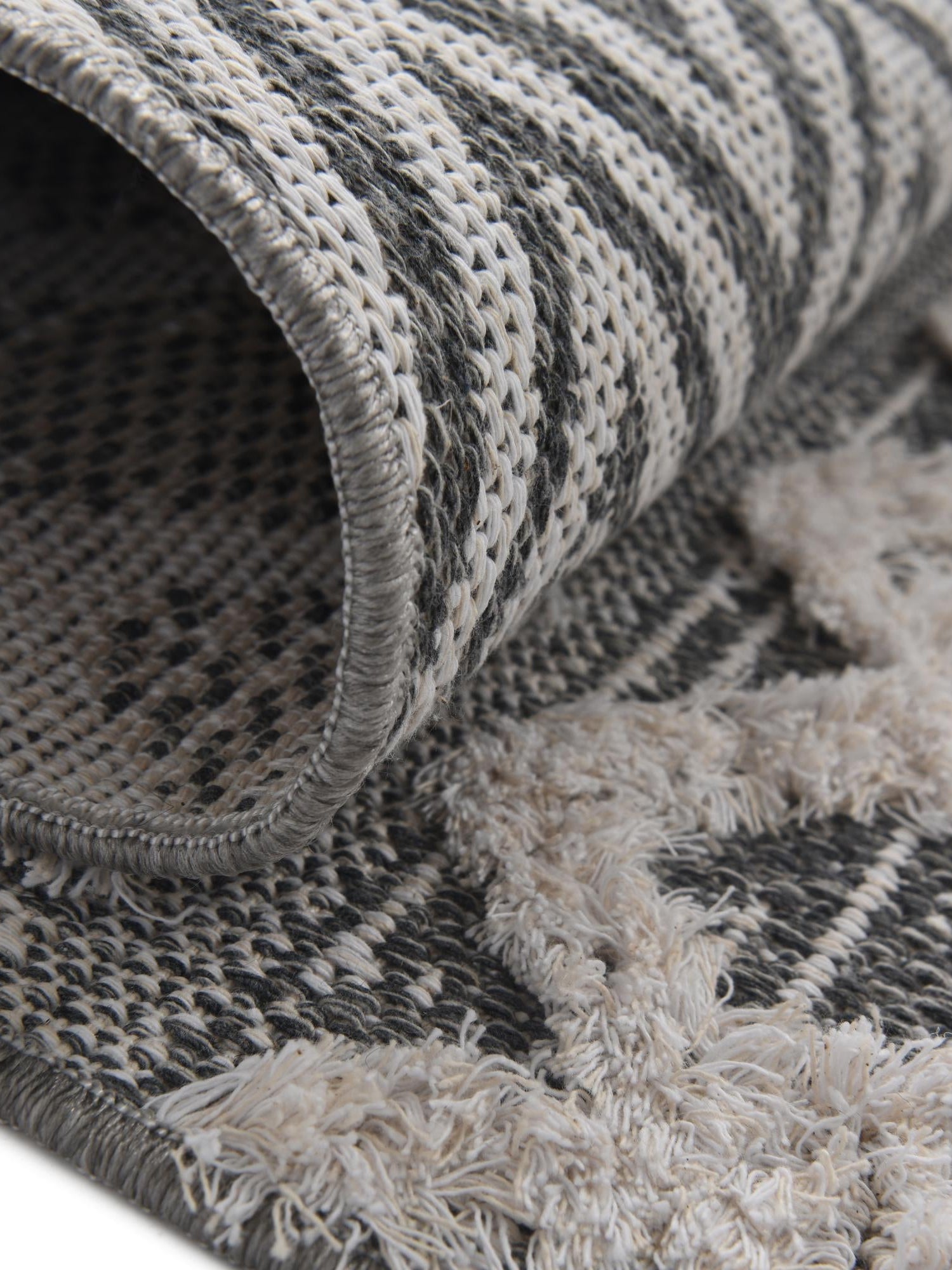 Anthracite Gray 2' 3 x 8' Sabrina Soto Casa Runner Area Rug 100% Cotton Geometric Pattern All Natural Material Eco Friendly Carpet for Sale at Rug Engine