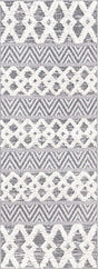 Anthracite Gray 2' 3 x 6' Sabrina Soto Casa Runner Area Rug 100% Cotton Geometric Pattern All Natural Material Eco Friendly Carpet for Sale at Rug Engine
