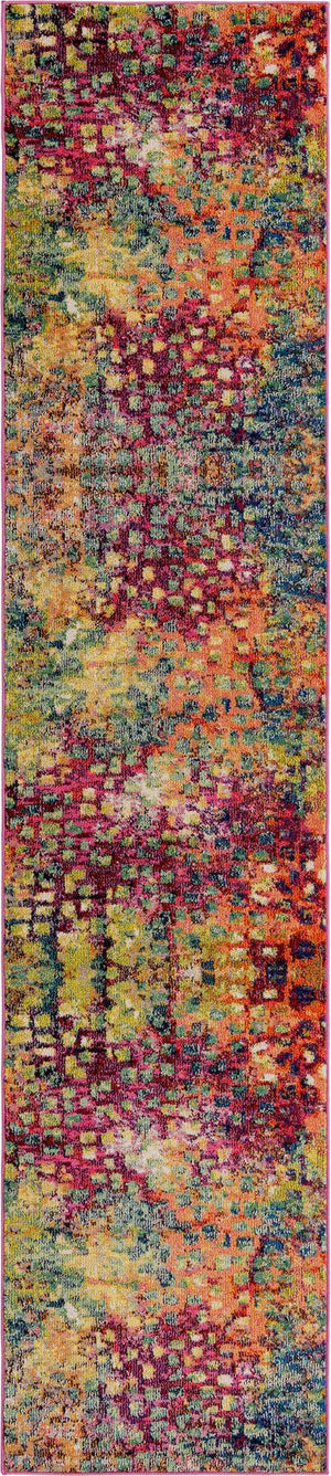 Multicolor 2' 7 x 12' Jardin Runner Area Rug 100% Polypropylene With Cotton Backing Colorful & Vivid Modern Carpet for Home Decor for Sale at Rug Engine