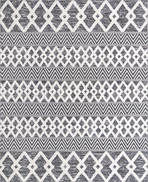 Black 9' 10 x 12' Sabrina Soto Casa Rectangle Area Rug 100% Cotton Geometric Pattern All Natural Material Eco Friendly Carpet for Sale at Rug Engine