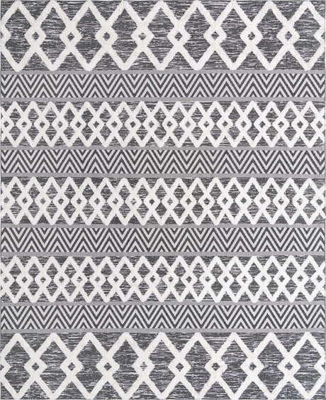 Black 9' 10 x 12' Sabrina Soto Casa Rectangle Area Rug 100% Cotton Geometric Pattern All Natural Material Eco Friendly Carpet for Sale at Rug Engine