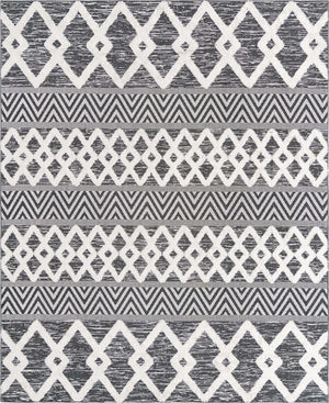 Black 8' 3 x 10' Sabrina Soto Casa Rectangle Area Rug 100% Cotton Geometric Pattern All Natural Material Eco Friendly Carpet for Sale at Rug Engine