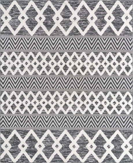 Black 8' 3 x 10' Sabrina Soto Casa Rectangle Area Rug 100% Cotton Geometric Pattern All Natural Material Eco Friendly Carpet for Sale at Rug Engine