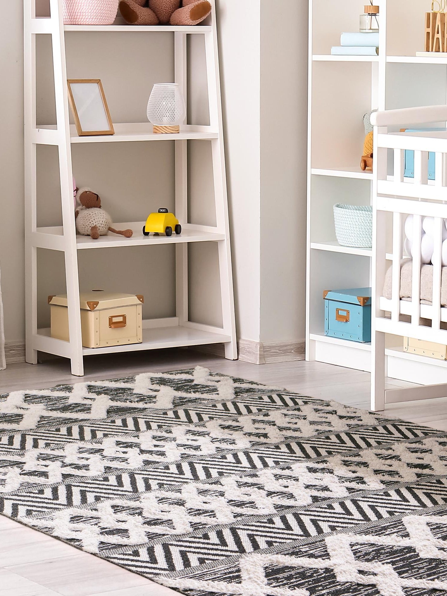 Black 6' 4 x 9' Sabrina Soto Casa Rectangle Area Rug 100% Cotton Geometric Pattern All Natural Material Eco Friendly Carpet for Sale at Rug Engine