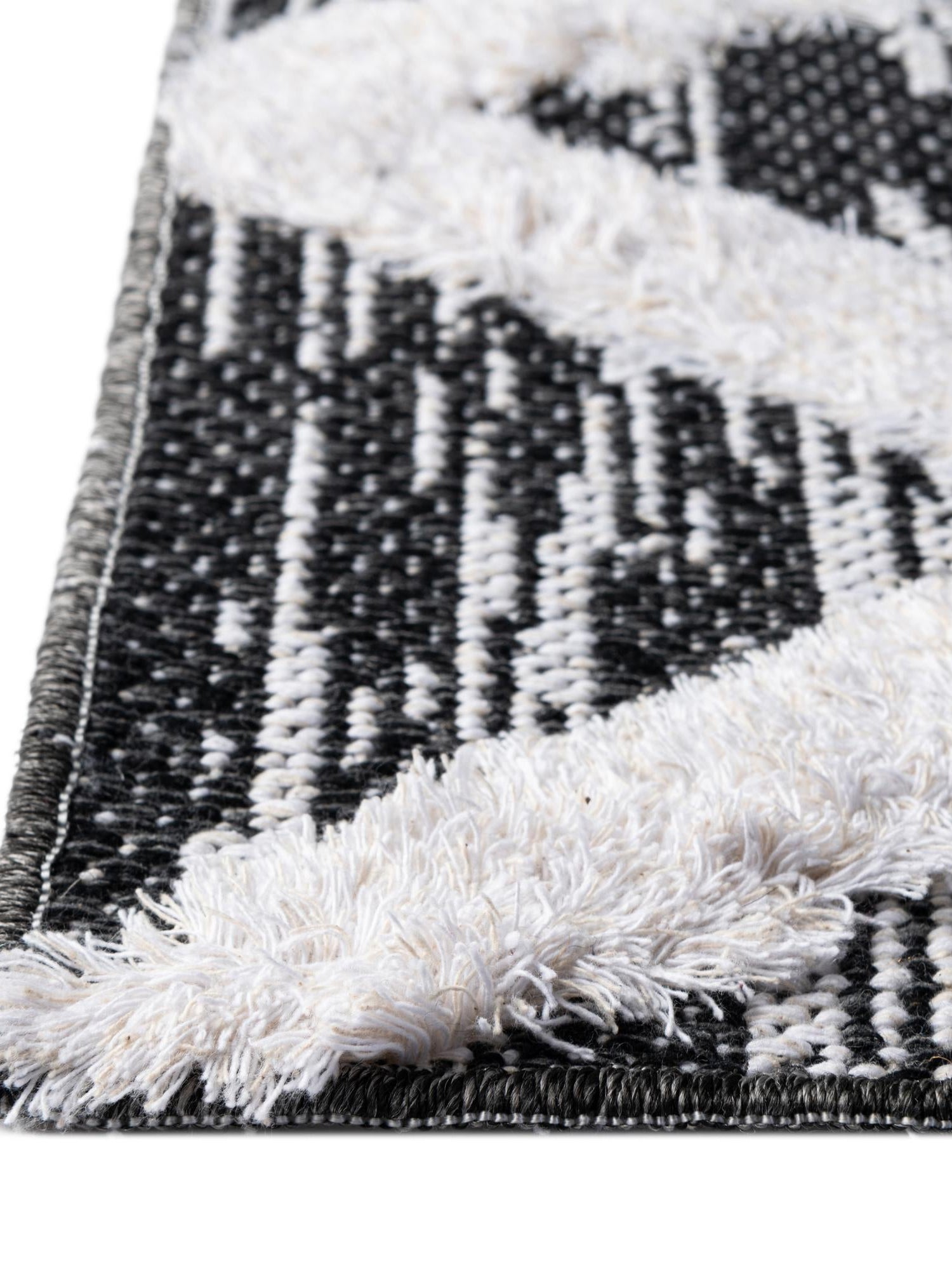 Black 9' 10 x 12' Sabrina Soto Casa Rectangle Area Rug 100% Cotton Geometric Pattern All Natural Material Eco Friendly Carpet for Sale at Rug Engine