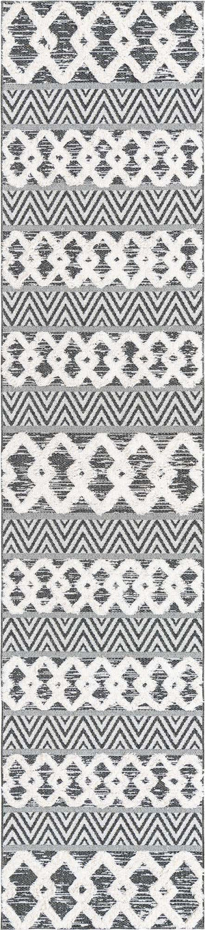 Black 2' 7 x 12' Sabrina Soto Casa Runner Area Rug 100% Cotton Geometric Pattern All Natural Material Eco Friendly Carpet for Sale at Rug Engine