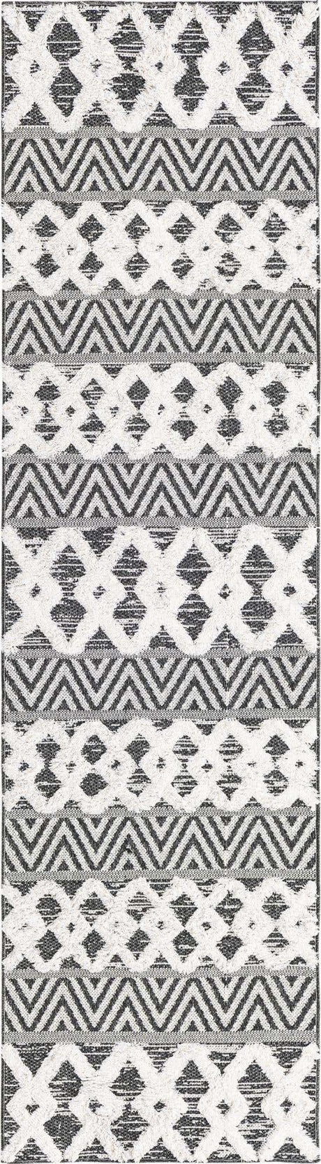 Black 2' 3 x 8' Sabrina Soto Casa Runner Area Rug 100% Cotton Geometric Pattern All Natural Material Eco Friendly Carpet for Sale at Rug Engine