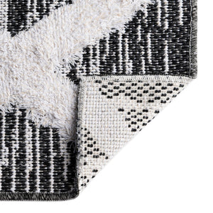 Black 2' 7 x 12' Sabrina Soto Casa Runner Area Rug 100% Cotton Geometric Pattern All Natural Material Eco Friendly Carpet for Sale at Rug Engine
