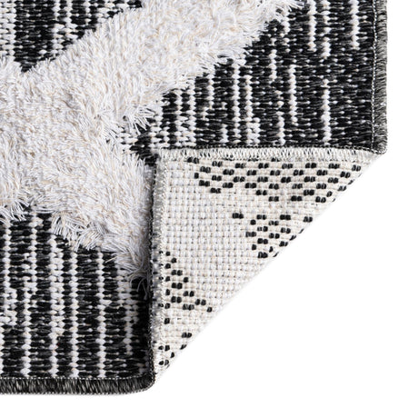 Black 2' 7 x 12' Sabrina Soto Casa Runner Area Rug 100% Cotton Geometric Pattern All Natural Material Eco Friendly Carpet for Sale at Rug Engine