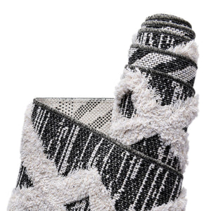 Black 2' 7 x 12' Sabrina Soto Casa Runner Area Rug 100% Cotton Geometric Pattern All Natural Material Eco Friendly Carpet for Sale at Rug Engine