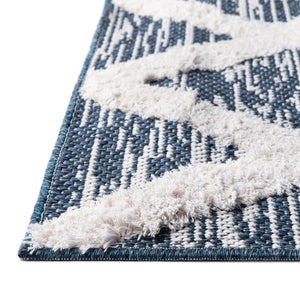 Navy Blue 4' 5 x 6' Sabrina Soto Casa Rectangle Area Rug 100% Cotton Geometric Pattern All Natural Material Eco Friendly Carpet for Sale at Rug Engine