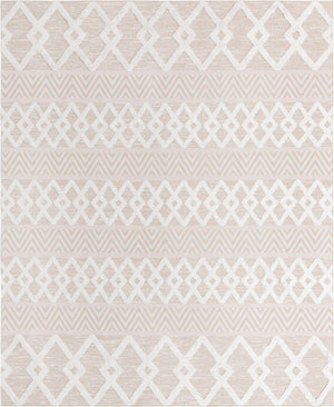 Beige 9' 10 x 12' Sabrina Soto Casa Rectangle Area Rug 100% Cotton Geometric Pattern All Natural Material Eco Friendly Carpet for Sale at Rug Engine