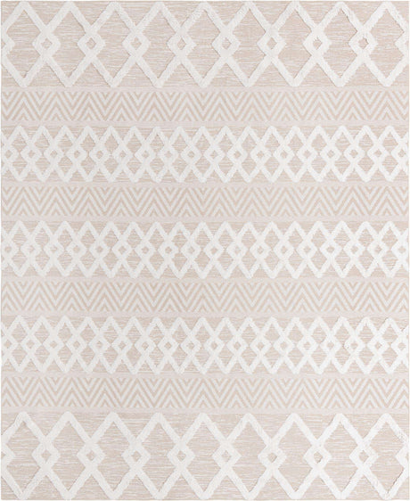 Beige 9' 10 x 12' Sabrina Soto Casa Rectangle Area Rug 100% Cotton Geometric Pattern All Natural Material Eco Friendly Carpet for Sale at Rug Engine