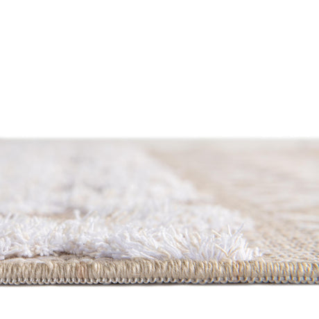 Beige 2' 3 x 3' Sabrina Soto Casa Rectangle Area Rug 100% Cotton Geometric Pattern All Natural Material Eco Friendly Carpet for Sale at Rug Engine