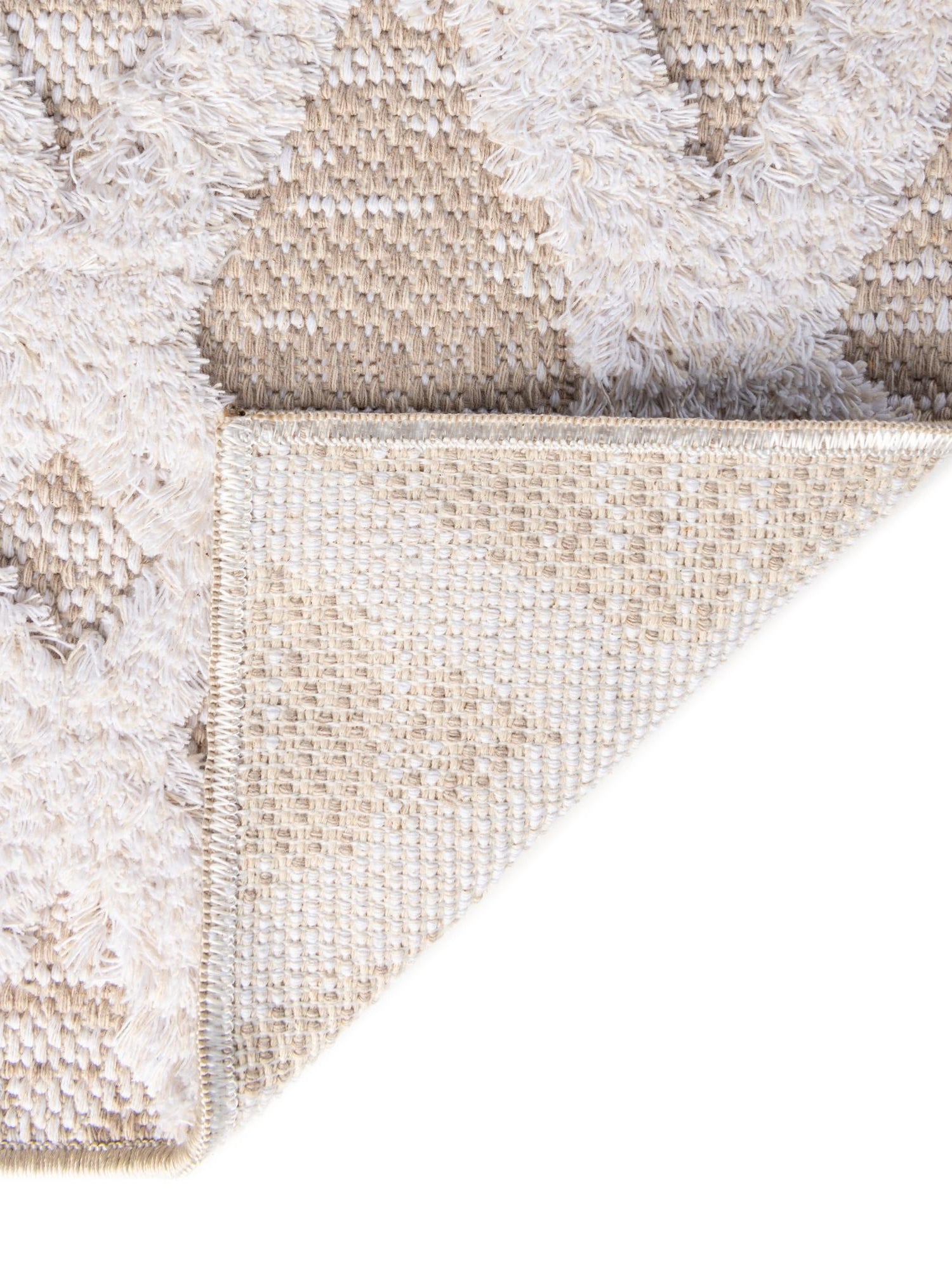 Beige 6' 4 x 9' Sabrina Soto Casa Rectangle Area Rug 100% Cotton Geometric Pattern All Natural Material Eco Friendly Carpet for Sale at Rug Engine