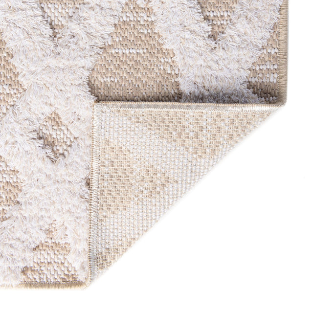 Beige 2' 3 x 3' Sabrina Soto Casa Rectangle Area Rug 100% Cotton Geometric Pattern All Natural Material Eco Friendly Carpet for Sale at Rug Engine