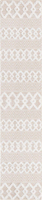 Beige 2' 7 x 12' Sabrina Soto Casa Runner Area Rug 100% Cotton Geometric Pattern All Natural Material Eco Friendly Carpet for Sale at Rug Engine