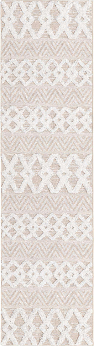 Beige 2' 3 x 8' Sabrina Soto Casa Runner Area Rug 100% Cotton Geometric Pattern All Natural Material Eco Friendly Carpet for Sale at Rug Engine