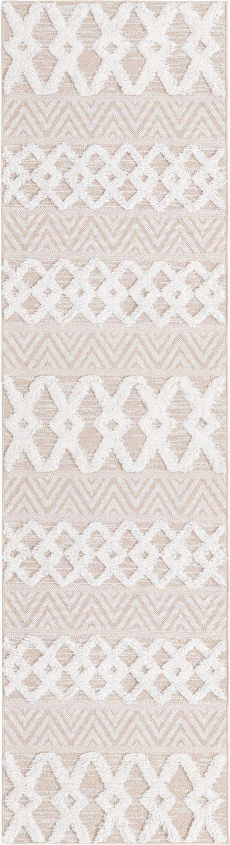 Beige 2' 3 x 8' Sabrina Soto Casa Runner Area Rug 100% Cotton Geometric Pattern All Natural Material Eco Friendly Carpet for Sale at Rug Engine