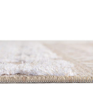 Beige 2' 7 x 12' Sabrina Soto Casa Runner Area Rug 100% Cotton Geometric Pattern All Natural Material Eco Friendly Carpet for Sale at Rug Engine
