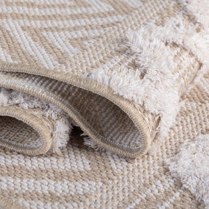 Beige 2' 3 x 8' Sabrina Soto Casa Runner Area Rug 100% Cotton Geometric Pattern All Natural Material Eco Friendly Carpet for Sale at Rug Engine