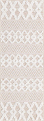 Beige 2' 3 x 6' Sabrina Soto Casa Runner Area Rug 100% Cotton Geometric Pattern All Natural Material Eco Friendly Carpet for Sale at Rug Engine
