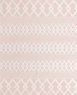 Pink 9' 10 x 12' Sabrina Soto Casa Rectangle Area Rug 100% Cotton Geometric Pattern All Natural Material Eco Friendly Carpet for Sale at Rug Engine