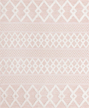 Pink 8' 3 x 10' Sabrina Soto Casa Rectangle Area Rug 100% Cotton Geometric Pattern All Natural Material Eco Friendly Carpet for Sale at Rug Engine