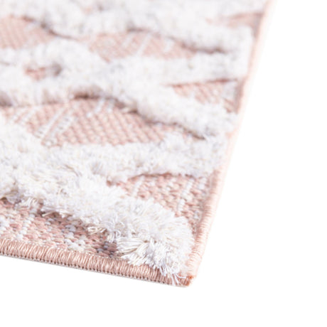 Pink 2' 3 x 3' Sabrina Soto Casa Rectangle Area Rug 100% Cotton Geometric Pattern All Natural Material Eco Friendly Carpet for Sale at Rug Engine