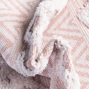 Pink 4' 5 x 6' Sabrina Soto Casa Rectangle Area Rug 100% Cotton Geometric Pattern All Natural Material Eco Friendly Carpet for Sale at Rug Engine