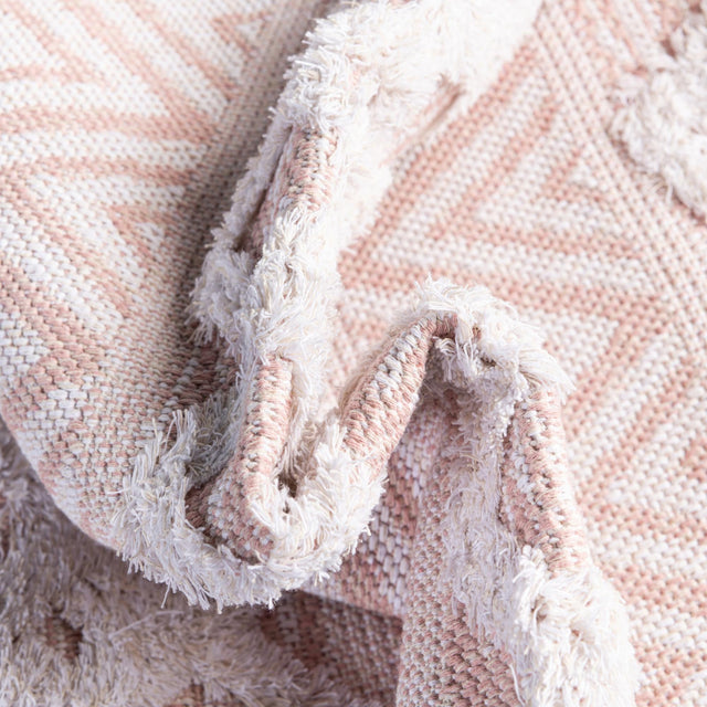 Pink 4' 5 x 6' Sabrina Soto Casa Rectangle Area Rug 100% Cotton Geometric Pattern All Natural Material Eco Friendly Carpet for Sale at Rug Engine