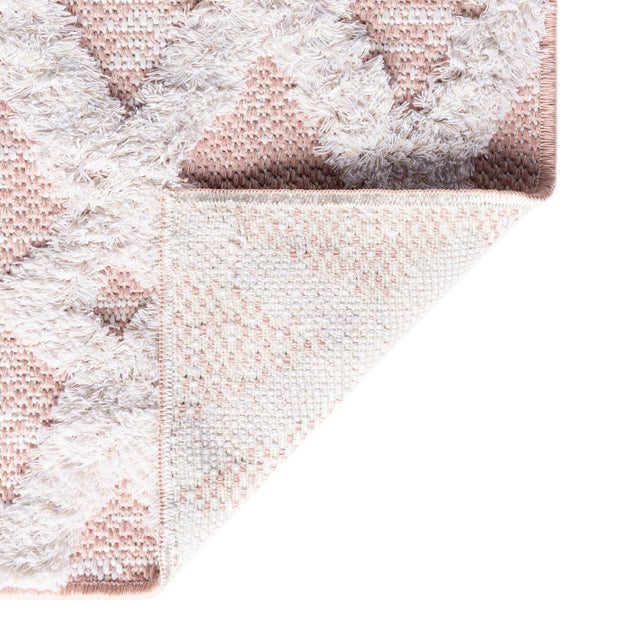 Pink 4' 5 x 6' Sabrina Soto Casa Rectangle Area Rug 100% Cotton Geometric Pattern All Natural Material Eco Friendly Carpet for Sale at Rug Engine