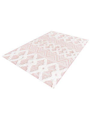 Pink 2' 3 x 3' Sabrina Soto Casa Rectangle Area Rug 100% Cotton Geometric Pattern All Natural Material Eco Friendly Carpet for Sale at Rug Engine